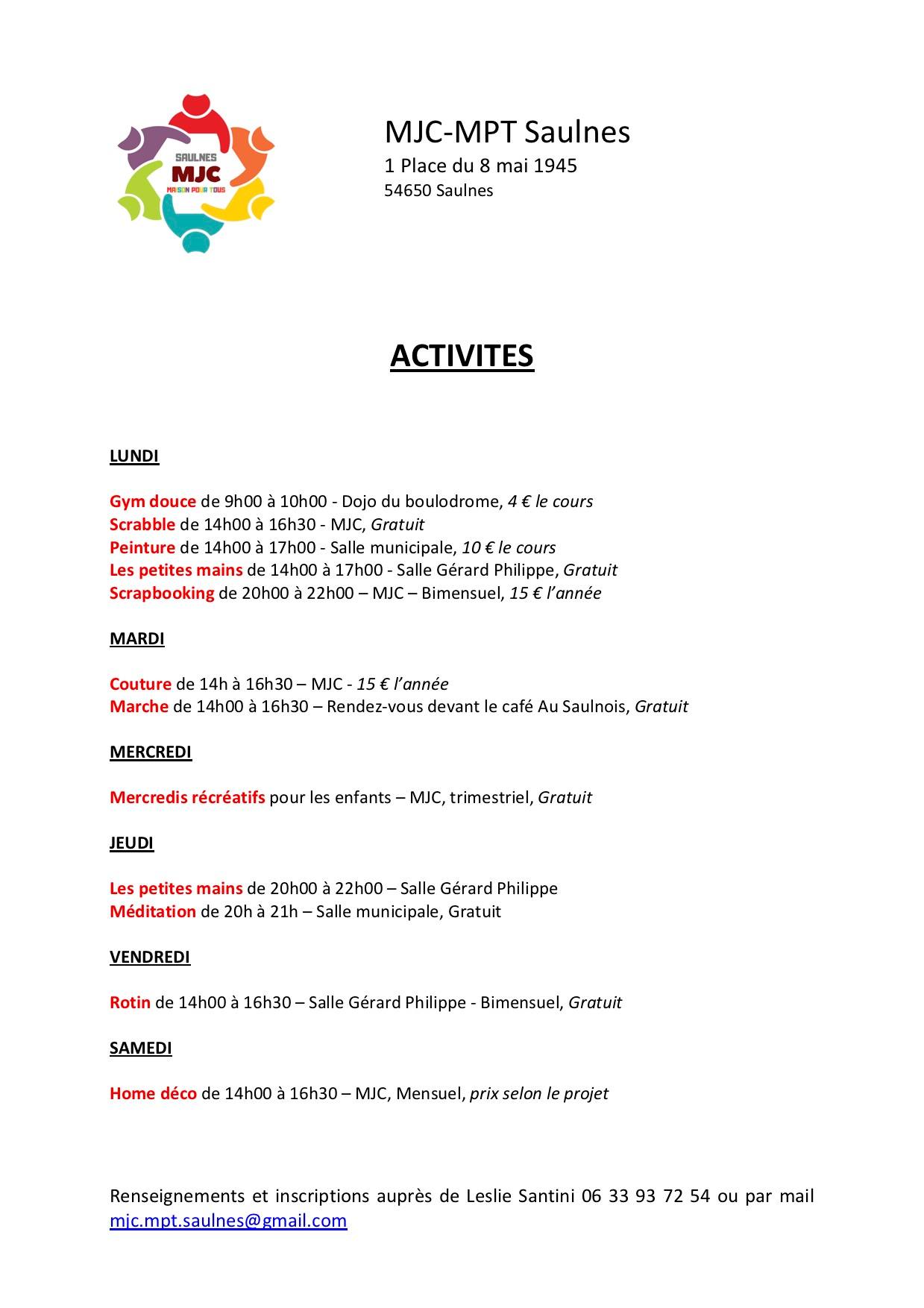 Planning MJC